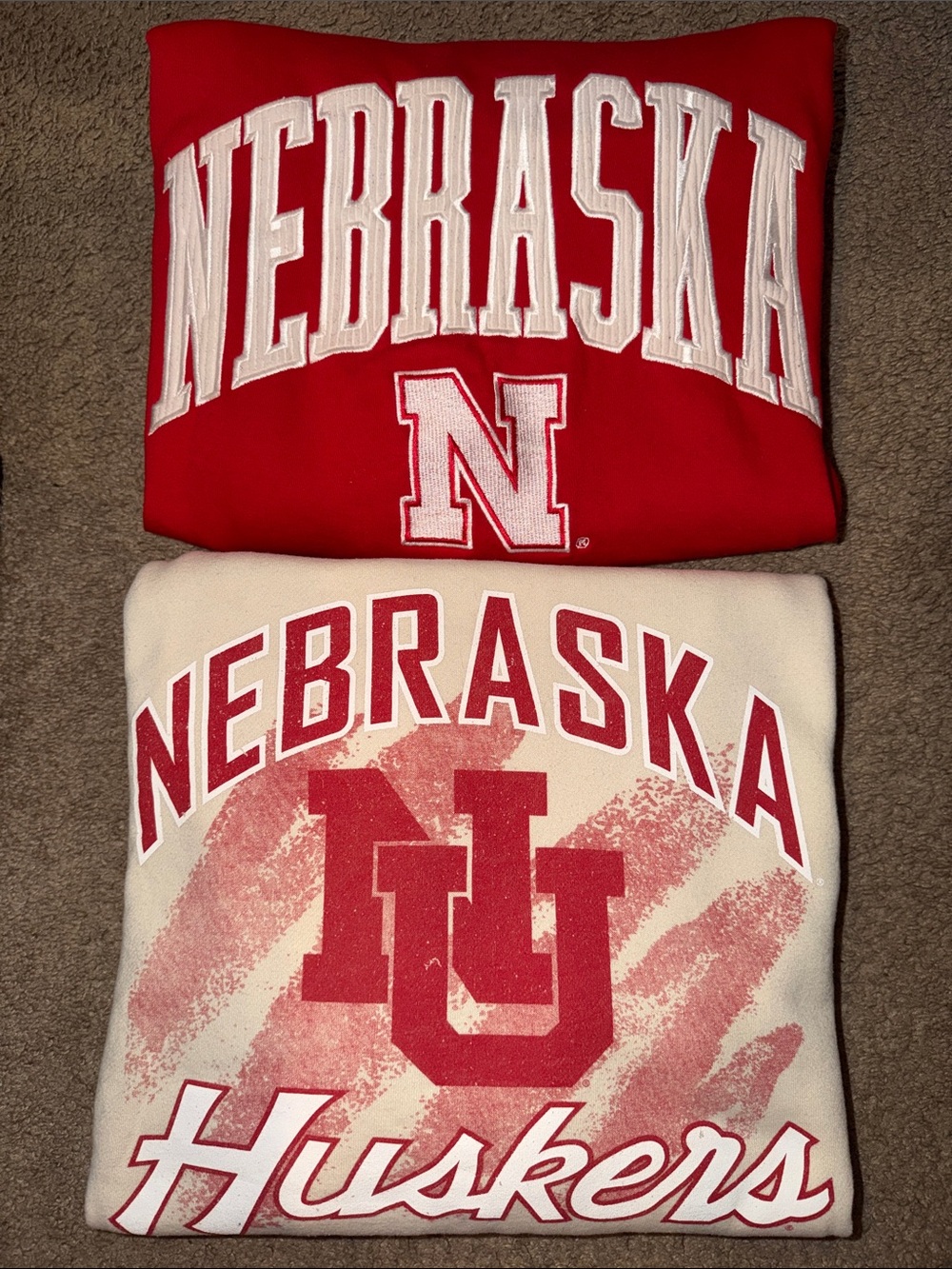 Nebraska Huskers Red & White Sweatshirts - University Logo women’s